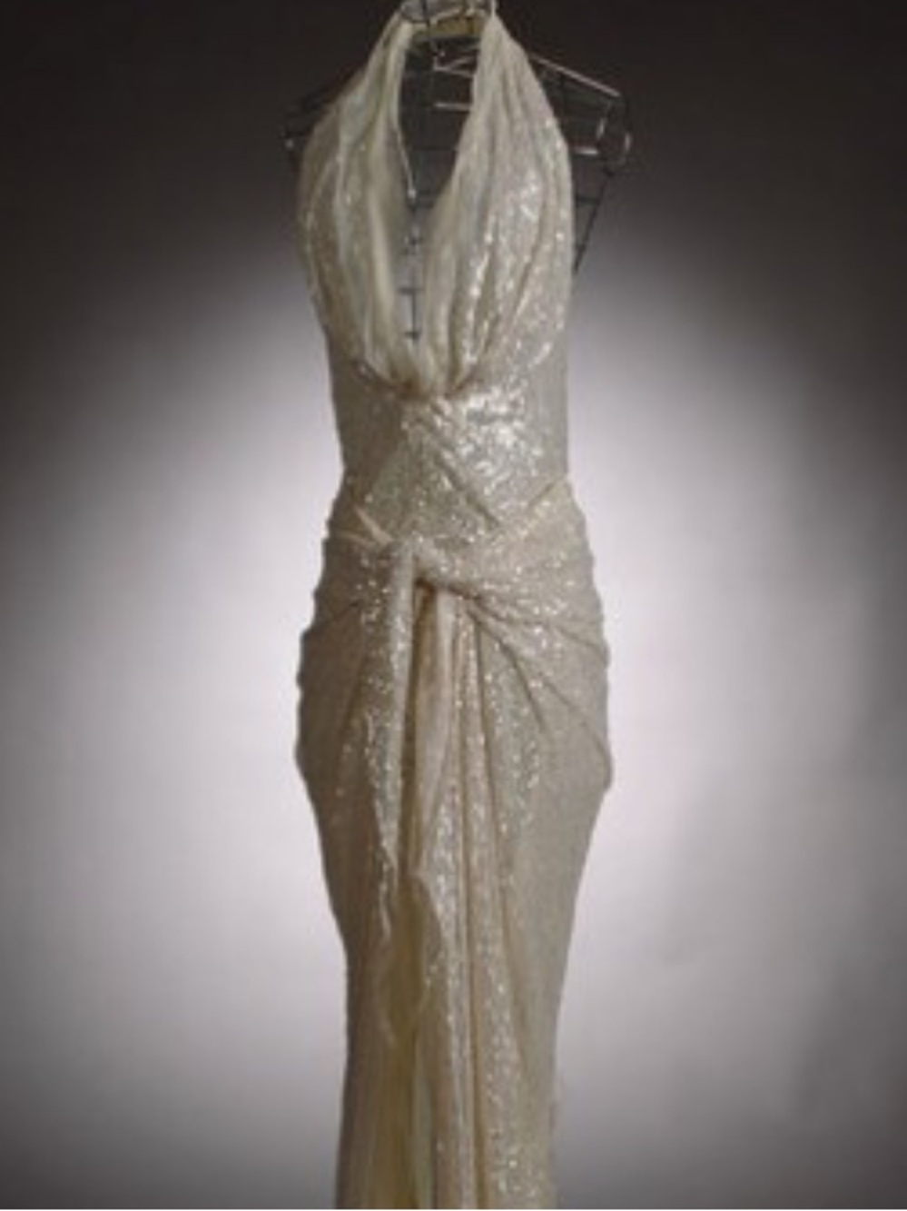 RARE Donna Karan WWD@100 One-of-a-Kind White Sequin & Silk Skirt +Bodysuit Set